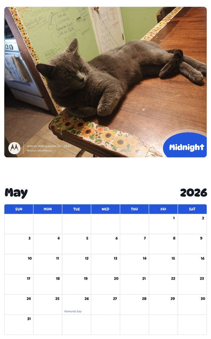 2026 - 2027 Midnight - Pawidols Pet Calendar