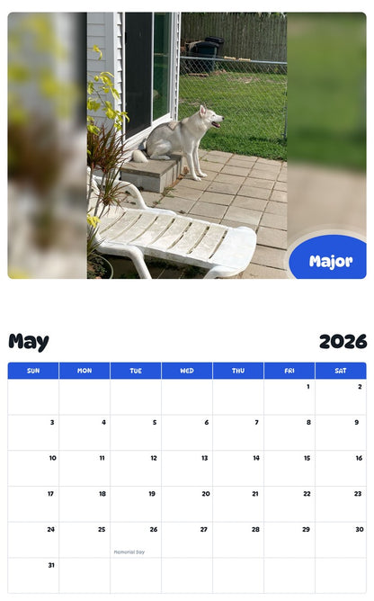 2026 - 2027 Major - Pawidols Pet Calendar