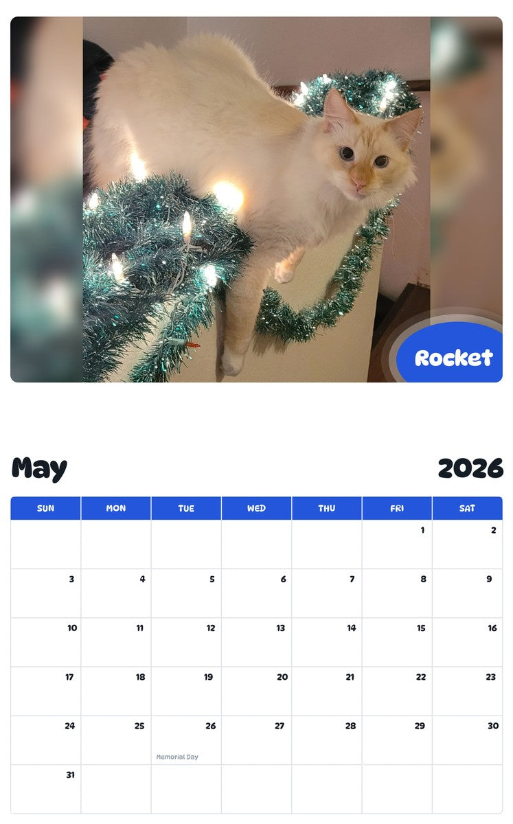 2026 - 2027 Rocket - Pawidols Pet Calendar