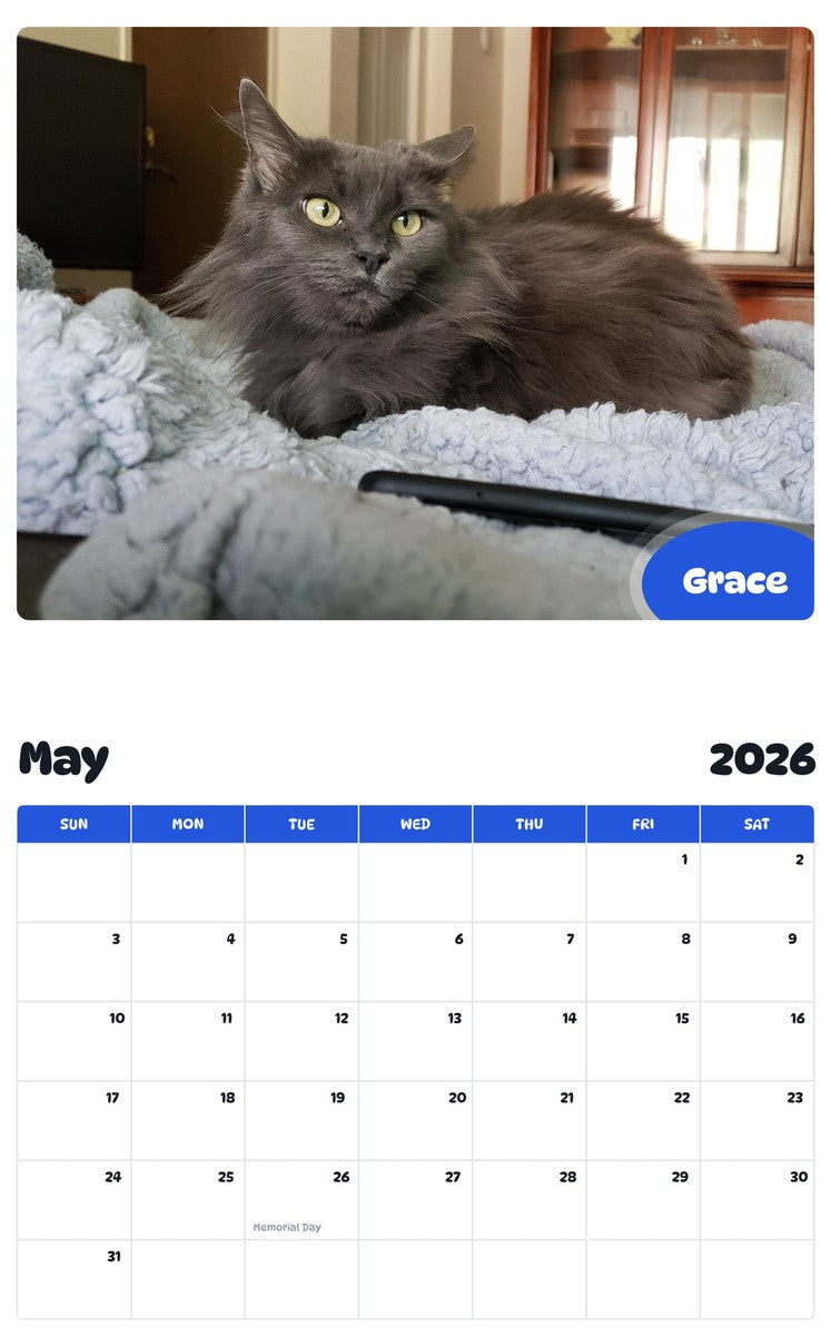 2026 - 2027 Grace - Pawidols Pet Calendar