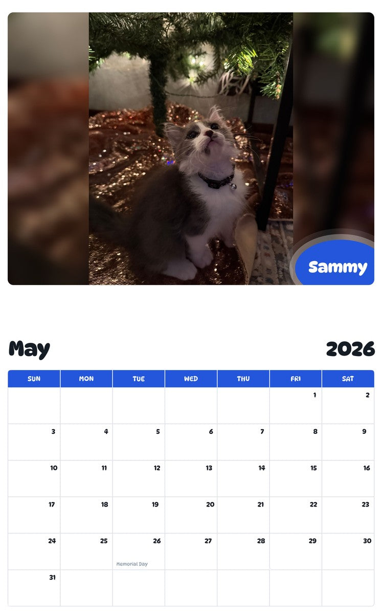 2026 - 2027 Sammy - Pawidols Pet Calendar
