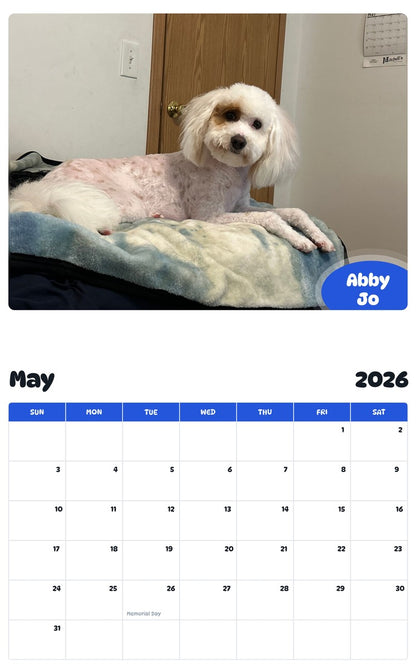 2026 - 2027 Abby Jo - Pawidols Pet Calendar