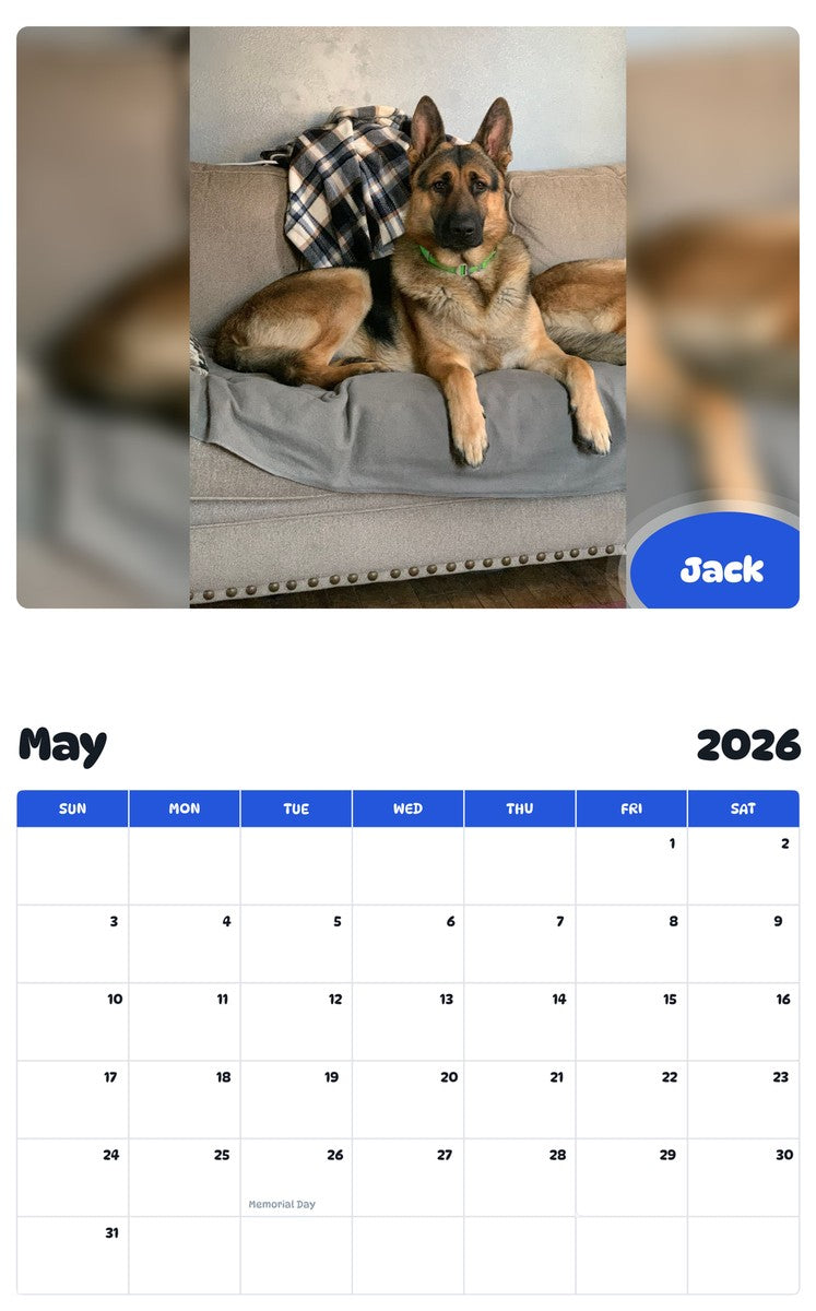 2026 - 2027 Jack - Pawidols Pet Calendar