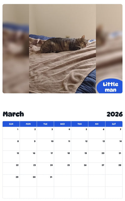 November 2025 - October 2026 Little man - Pawidols Pet Calendar
