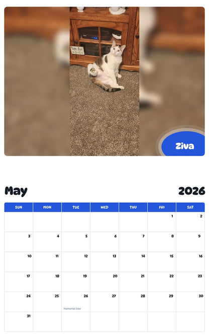 2026 - 2027 Ziva - Pawidols Pet Calendar