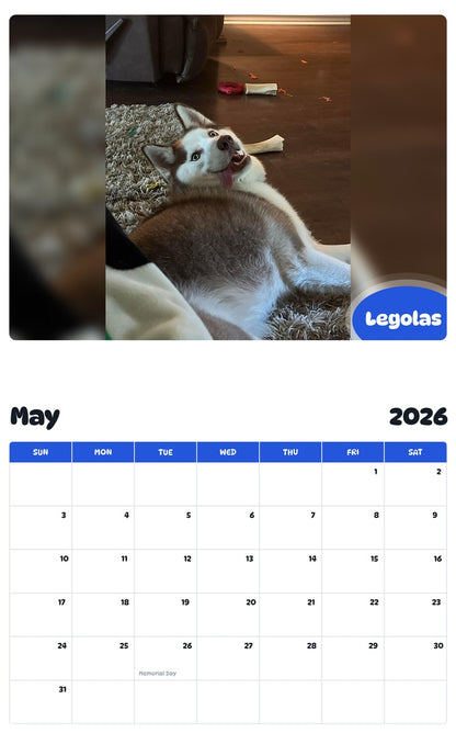 2026 - 2027 Legolas - Pawidols Pet Calendar