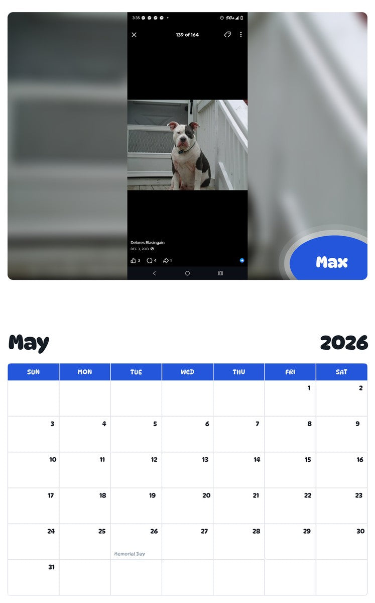 2026 - 2027 Max - Pawidols Pet Calendar