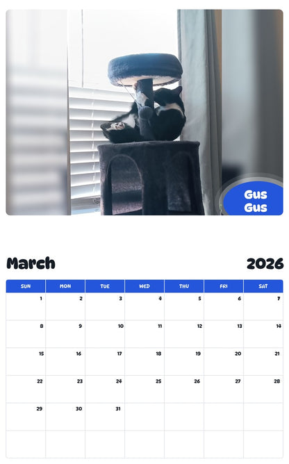 November 2025 - October 2026 Gus Gus - Pawidols Pet Calendar