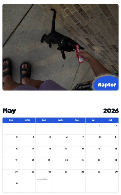 2026 - 2027 Raptor - Pawidols Pet Calendar