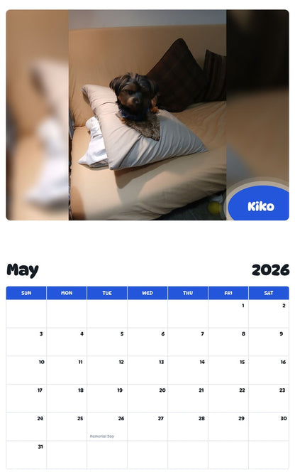 2026 - 2027 Kiko - Pawidols Pet Calendar