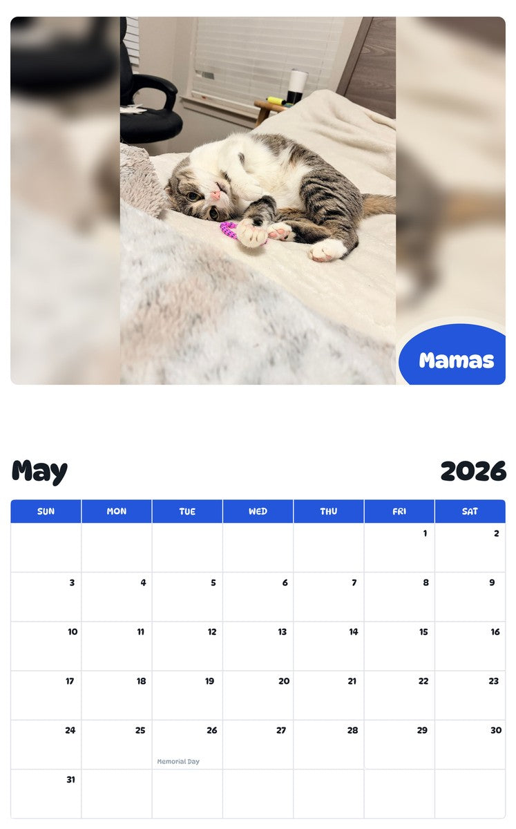 2026 - 2027 Mamas - Pawidols Pet Calendar