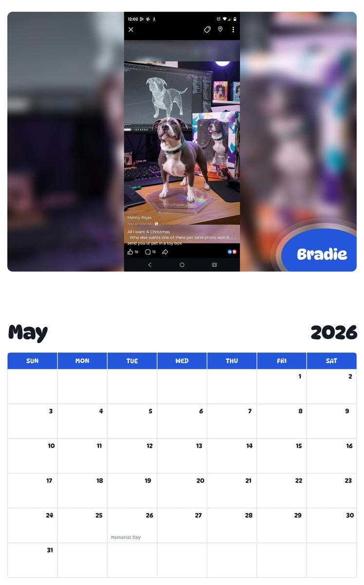 2026 - 2027 Bradie - Pawidols Pet Calendar