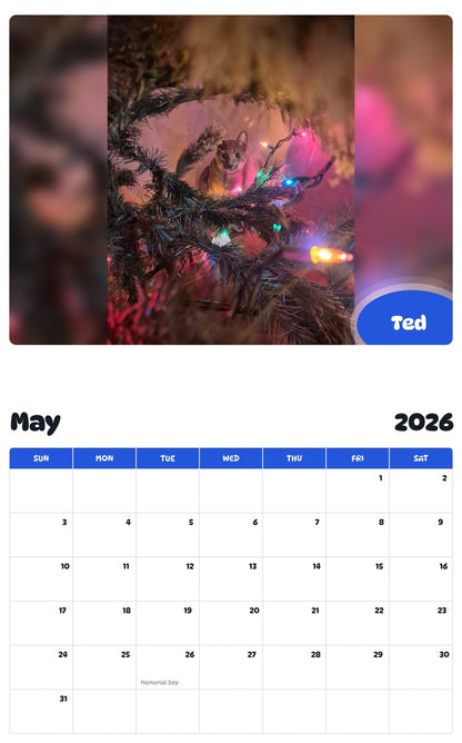 2026 - 2027 Ted - Pawidols Pet Calendar