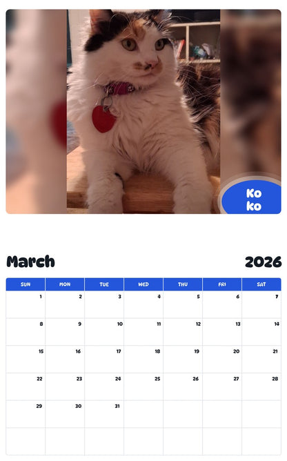 November 2025 - October 2026 Ko ko - Pawidols Pet Calendar