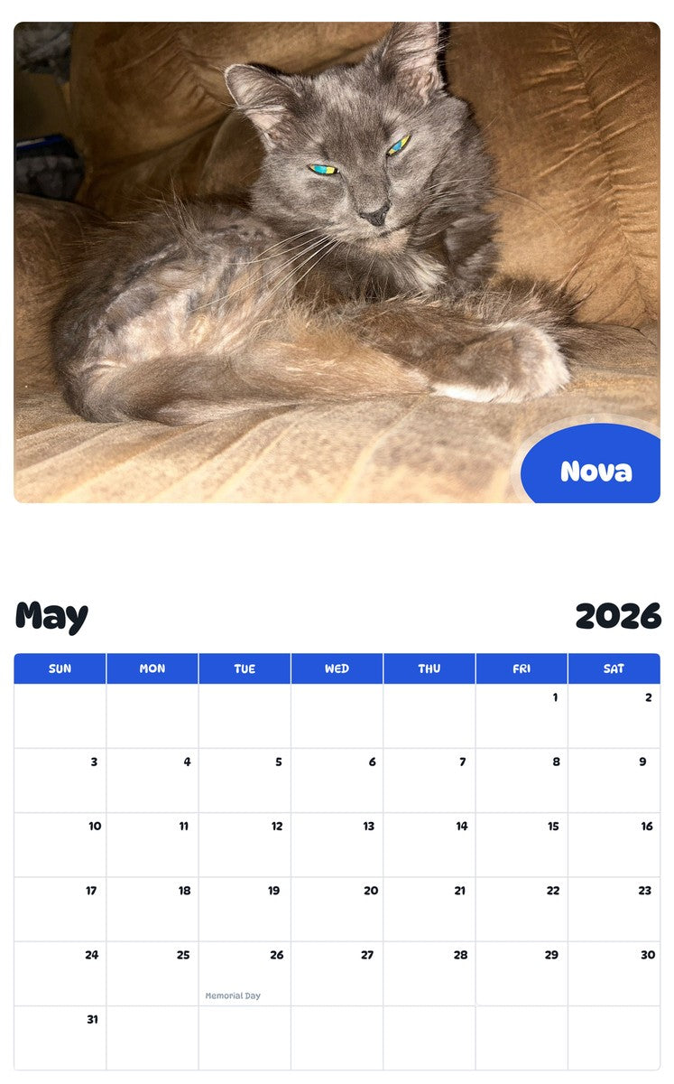2026 - 2027 Nova - Pawidols Pet Calendar