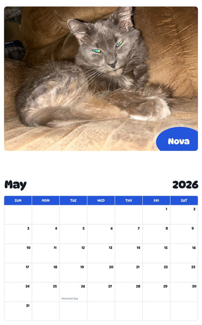 2026 - 2027 Nova - Pawidols Pet Calendar