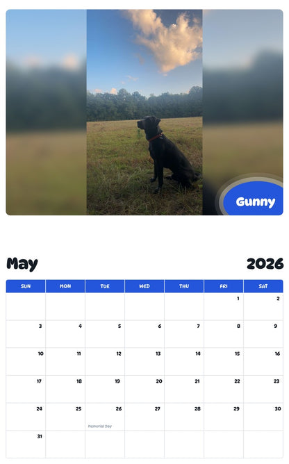 2026 - 2027 Gunny - Pawidols Pet Calendar
