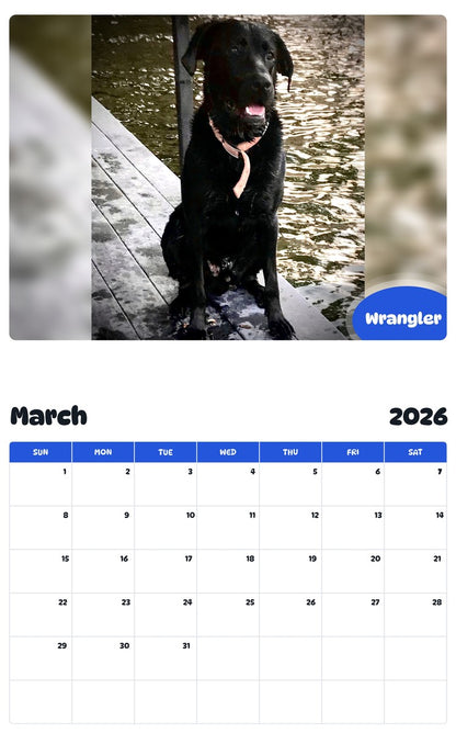 November 2025 - October 2026 Wrangler - Pawidols Pet Calendar