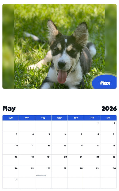 2026 - 2027 Max - Pawidols Pet Calendar