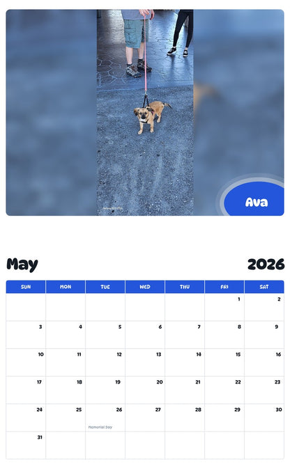 2026 - 2027 Ava - Pawidols Pet Calendar