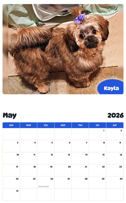 2026 - 2027 Kayla - Pawidols Pet Calendar