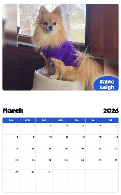 November 2025 - October 2026 Sable Leigh - Pawidols Pet Calendar