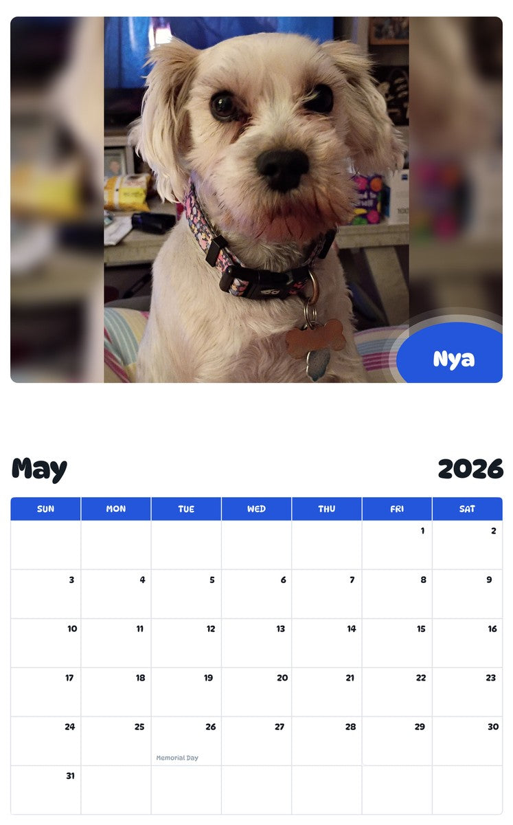 2026 - 2027 Nya - Pawidols Pet Calendar