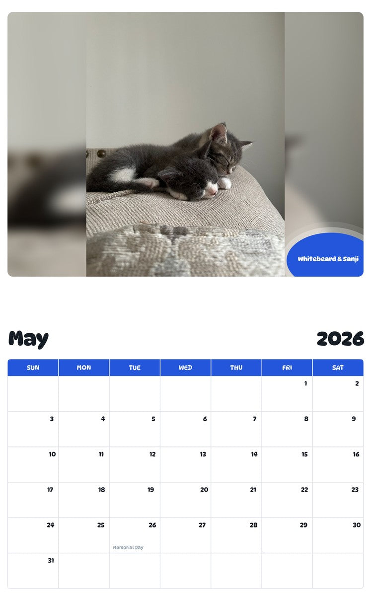 2026 - 2027 Whitebeard & Sanji - Pawidols Pet Calendar