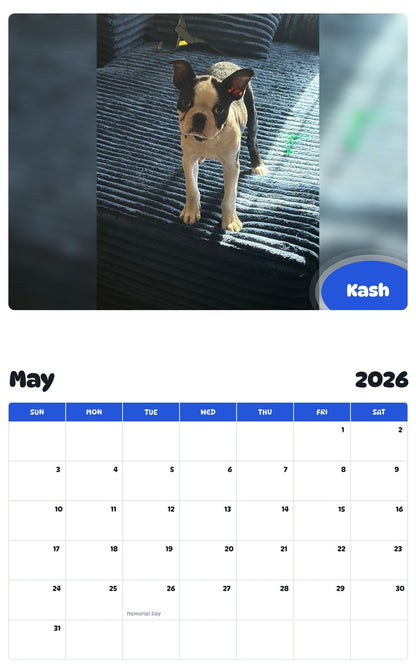 2026 - 2027 Kash - Pawidols Pet Calendar