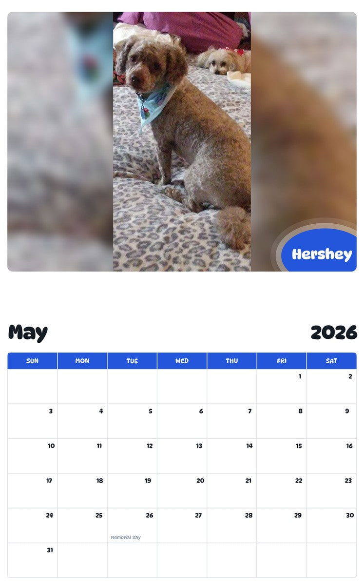 2026 - 2027 Hershey - Pawidols Pet Calendar