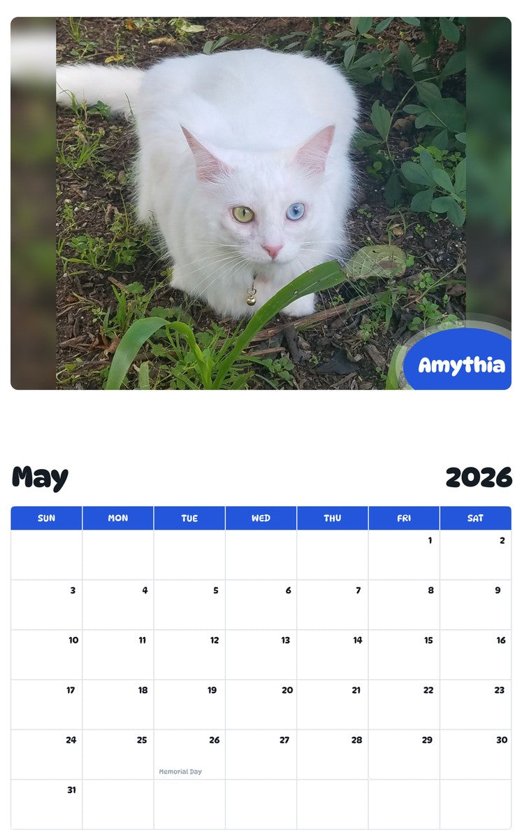 2026 - 2027 Amythia - Pawidols Pet Calendar