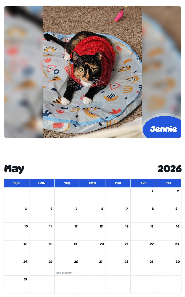 2026 - 2027 Jennie - Pawidols Pet Calendar