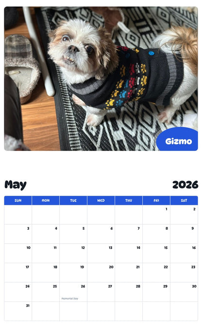 2026 - 2027 Gizmo - Pawidols Pet Calendar