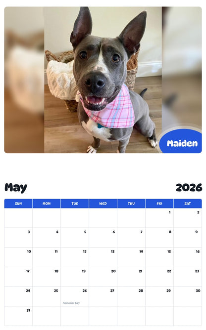 2026 - 2027 Maiden - Pawidols Pet Calendar