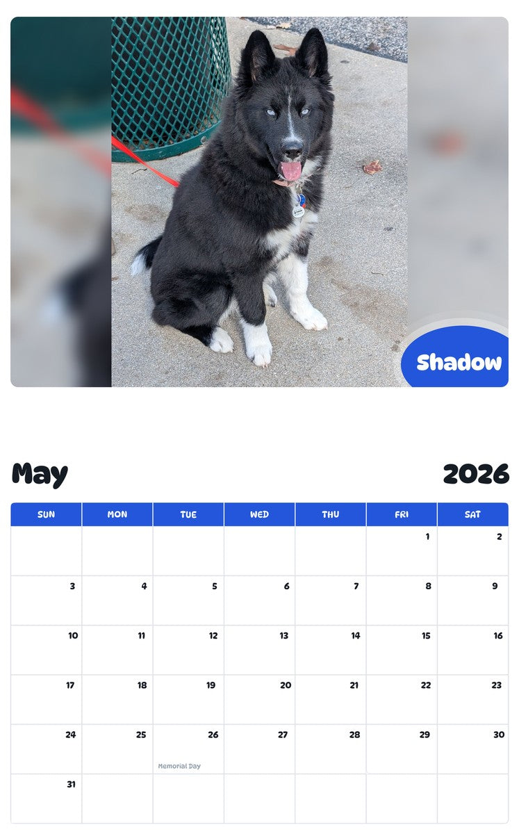 2026 - 2027 Shadow - Pawidols Pet Calendar