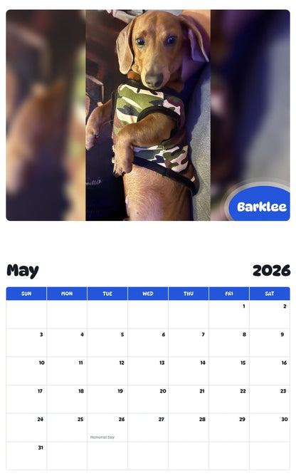 2026 - 2027 Barklee - Pawidols Pet Calendar