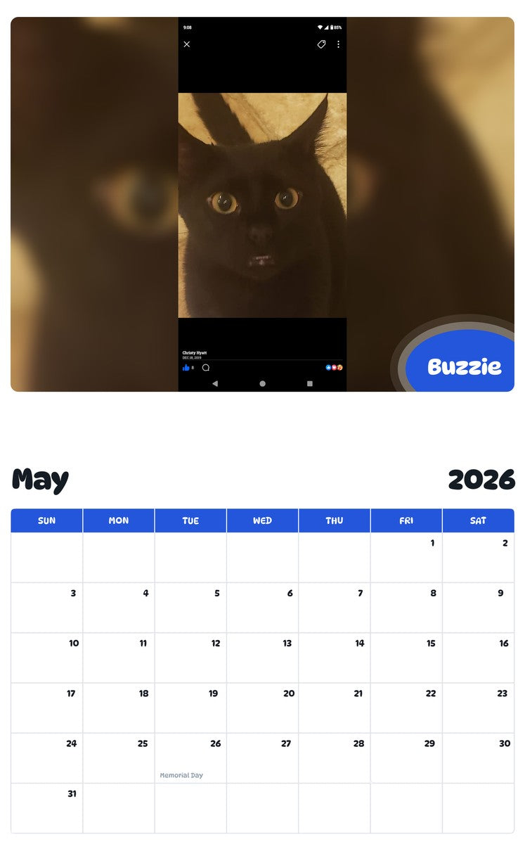 2026 - 2027 Buzzie - Pawidols Pet Calendar