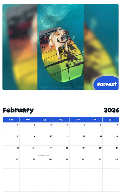 October 2025 - September 2026 Forrest - Pawidols Pet Calendar