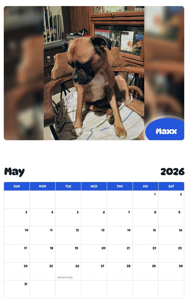 2026 - 2027 Maxx - Pawidols Pet Calendar