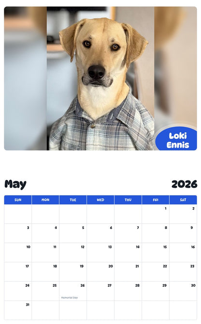 2026 - 2027 Loki Ennis - Pawidols Pet Calendar