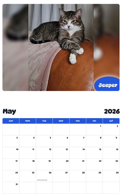 2026 - 2027 Jeeper - Pawidols Pet Calendar