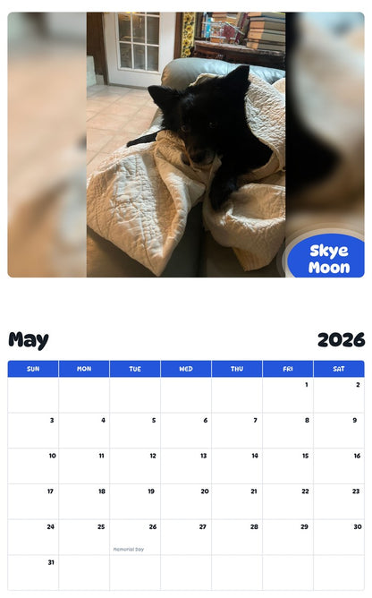 2026 - 2027 Skye Moon - Pawidols Pet Calendar