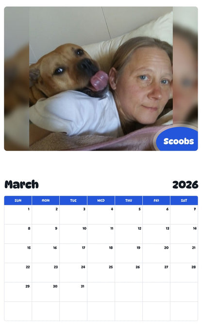 November 2025 - October 2026 Scoobs - Pawidols Pet Calendar