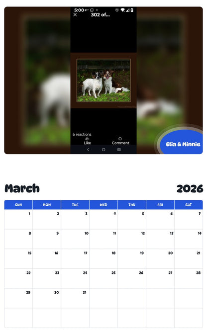 November 2025 - October 2026 Elia & Minnie - Pawidols Pet Calendar