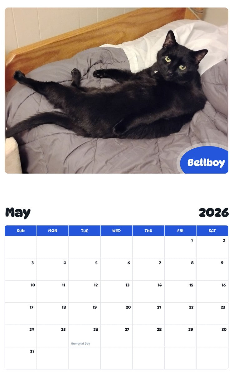 2026 - 2027 Bellboy - Pawidols Pet Calendar