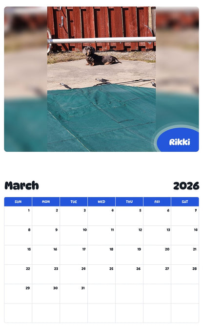 November 2025 - October 2026 Rikki - Pawidols Pet Calendar