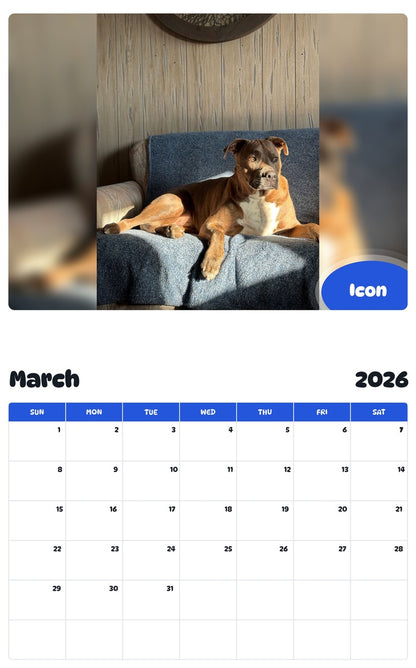 November 2025 - October 2026 Icon - Pawidols Pet Calendar
