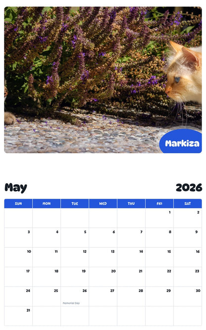 2026 - 2027 Markiza - Pawidols Pet Calendar