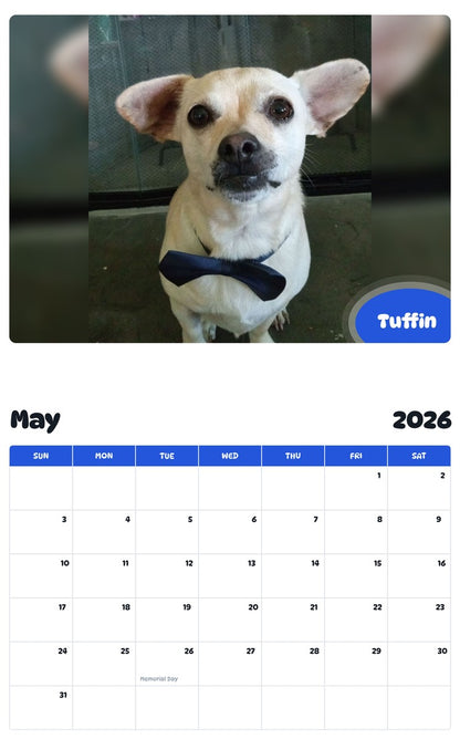 2026 - 2027 Tuffin - Pawidols Pet Calendar