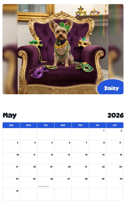 2026 - 2027 Daisy - Pawidols Pet Calendar